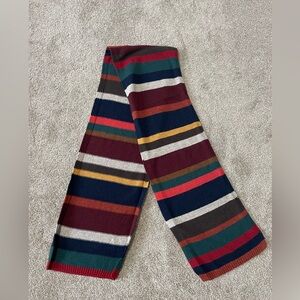 Gap Vintage Multicolor Striped Lambswool Wide Rectangular Ribbed Knit Scarf
